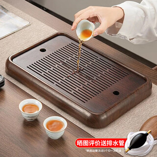 Niye tea tray double-layer draining large tray household tea table high-end water storage type light luxury nanzhu kungfu tea set special tea sea