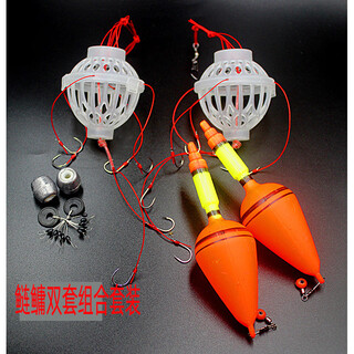 Silver carp and bighead carp float combination, two boxed silver carp and bighead carp fishing set, mine, water monster, fishing gear, fish hook, 2 boxed silver carp and bighead carp combination (white version) 9#