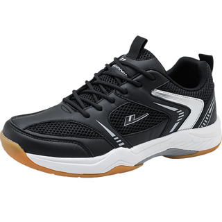 Pull back new sports shoes, rubber and plastic soles, wear-resistant, non-slip, essential sports shoes, badminton shoes, black and white 41 (255mm)
