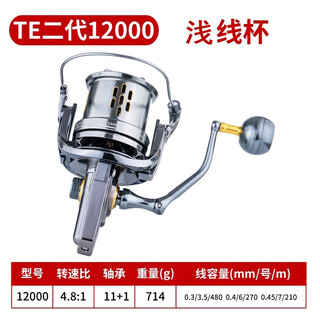 Toku shima (toku shima) te second generation spinning wheel, all-metal large object, long-range anti-seawater sea fishing reel, inclined shallow cup anchor fishing wheel, te second generation 12000 (shallow cup), anti-seawater_guide rod, left and right hand interchangeable type