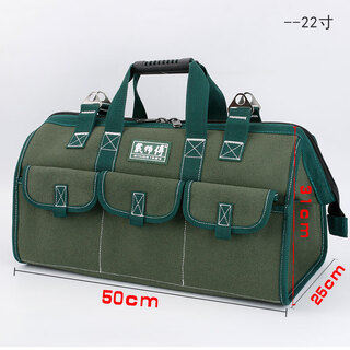 Sailoto portable tool bag multi-functional repair canvas large thickened tool bag men's wear-resistant installation portable small electrician 22 inches including shoulder strap