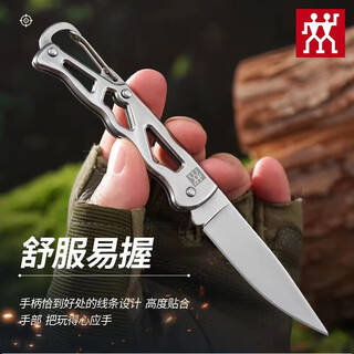 双立人（ZWILLING）德国不锈钢镂空折叠刀户外便携刀具快递开箱刀迷你随 镂空全钢水果刀