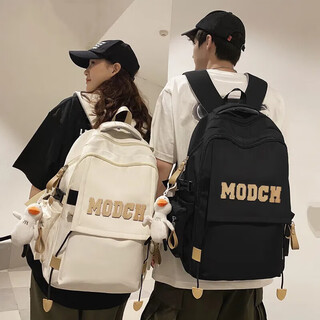 Kangaroo schoolbags for men and women, high school students' backpacks, junior high school students' large-capacity sports travel backpacks, men's computer bags, black with duck pendant