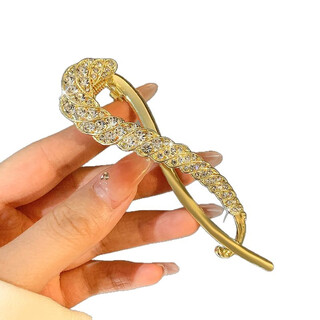 High-end sparkling rhinestone hairpin for women with updo hair on the back of the head, hairpin clp for women full of diamond hair accessories jd rhinestone twist clip gold 2 pack
