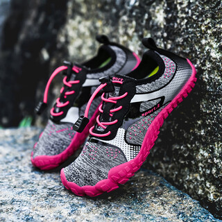 藏美时代儿童斯巴达涉水鞋溯溪鞋防滑跳绳跑步速干划水游泳涉水鞋攀岩鞋男 PW-206玫红[材质升级]现货秒发 30内长19.0cm