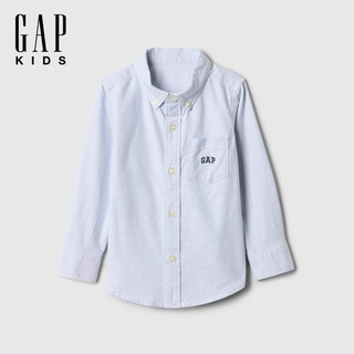 Gap boys' spring style embroidered logo long-sleeved shirt fitted children's top us version 606204 light blue 100/52 (2-3 years old)