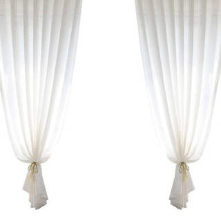 Sailotou white gauze curtains are light-transmitting and opaque, white fabrics for balcony semi-shading bay windows, modern simple gauze curtains, white gauze hook style, 8 meters in width * 2 points, 7 meters high, two pieces