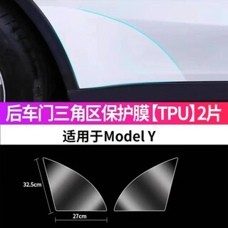 Guangliheng tesla refreshed edition edamame model y/3 front and rear door splash-proof film tpu protective film door film triangle area renewal y rear door film transparent