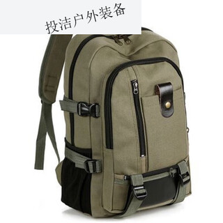 Mielanat denim backpack men's commuting backpack multifunctional large nylon canvas breathable middle-aged and elderly mountaineering bag small army green upgraded version