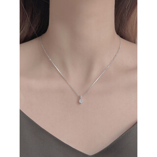 Centenary-old fenxiang s999 pure silver single diamond necklace women's light luxury niche design necklace 2025 new style simple single diamond necklace s999 pure silver