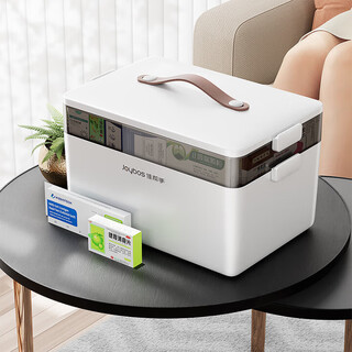 Jia helper medicine box household large medicine box multi-functional medicine storage box medical box white 2 layers