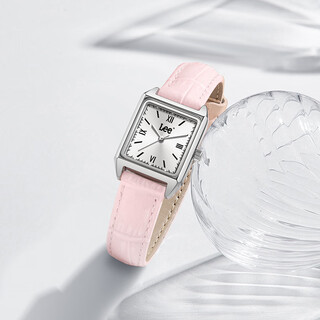 Lee watch women's light luxury niche high-end simple small square watch quartz birthday new year gift new year's eve m485 pink leather