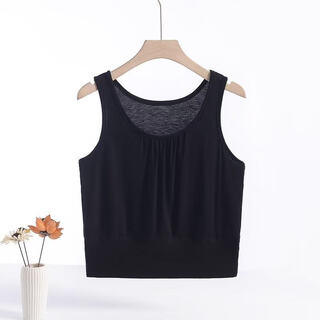 Banfishi mother's wear short bra-wrapped bra and tube top for middle-aged and elderly women modal vest-style underwear women's large size wide waist bottoming top black 2xl 105-115jin jin is equal to 0.5 kg