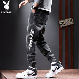 Playboy (playboy) jeans men's leggings pants men's autumn and winter casual overalls trendy small-footed pants men's slim men's pants