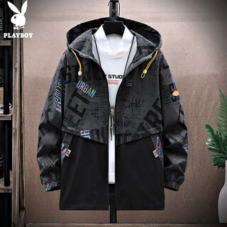 Playboy (playboy) coat men's jacket men's autumn and winter assault hooded workwear high-end sports and leisure clothes
