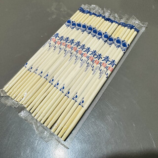 Ye yu chopsticks blue and white porcelain bold take-out restaurant home hygiene disposable independent packaging fast food commercial wholesale factory straight 5.0*19.5cm long natural bamboo 10 pairs