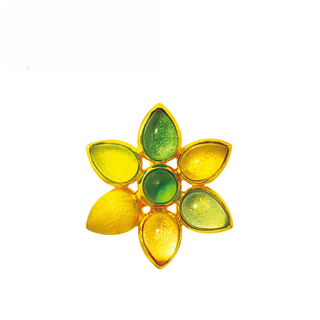 Yibiy2025 latest colorful chinese lotus gold pure gold pendant as a gift for your girlfriend, pink - chinese lotus