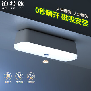 Platinum body sensor light intelligent light control charging night light magnetic stairway corridor light white light 10cm