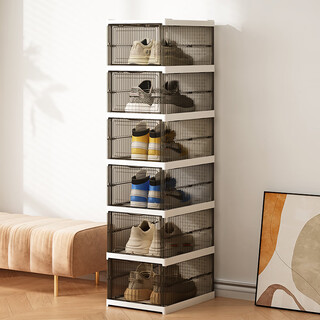 Lingx box sporadic box shoe box installation-free door shoe cabinet foldable storage transparent visible dust-proof shoe rack aj basketball shoe all-in-one cabinet best-selling hot transparent gray 6 pieces