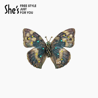 Yadige's new colorful butterfly dream original embroidered butterfly light luxury brooch high-end female corsage pin clothing accessories c0 cyan white butterfly model