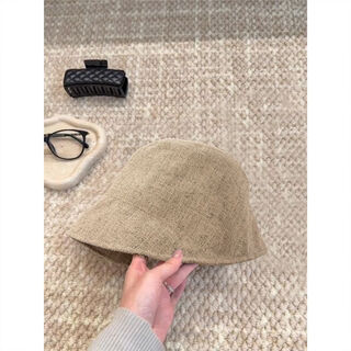 Japanese fisherman hat, linen, large head circumference, long in the front, short in the back, sun protection, no makeup, face covering, light luxury and high-end, khaki color, long in the front, short in the back, one size fits all (54-59cm)