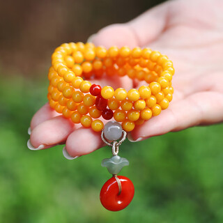 Adrius luxury high-end beeswax bracelet female chicken oil yellow amber yellow honey multi-circle bracelet diy 108 beads about 6mm multi-circle beads about 6mm