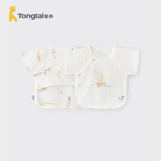Tongtai (tongtai) baby half-back summer cotton newborn clothes baby monk clothes full month clothes short-sleeved top green 52cm