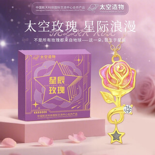 Space creation star rose meteorite necklace cooperation product of china aerospace science and technology international exchange center fluorescent version