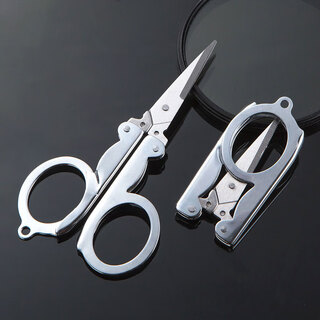 Scissors, handmade paper-cutting scissors, office scissors, stationery scissors, art, large student thread cutting, small courier, stainless steel folding scissors 1 pair