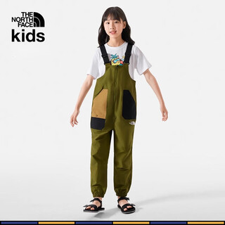 北面童装男女儿童舒适工装风背带裤户外|87ZA PIB/橄榄绿 140 M(140/68 )
