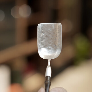 Wen yijia sterling silver 999 pure handmade purple bamboo tea shovel tea spoon fragrant shovel kung fu tea set accessories tea spoon tea shovel plain silver