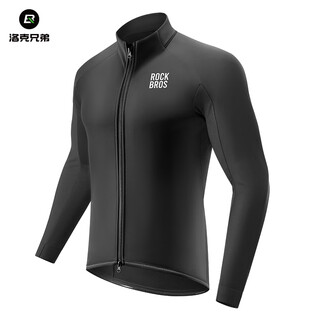 Rockbros windproof cycling clothes long sleeve tops men's and women's fleece warm road mountain bike sportswear winter black s