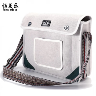 Meikejie one-shoulder thickened construction site wear-resistant white multi-functional bricklayer repair tool bag canvas white 40*12*30cm