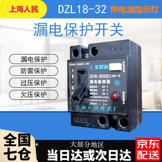 上海人民 DZL18-32 家用漏电保护器开关 2P 断路器20A32A老款新款上海人民 63A 2P