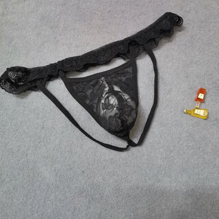 Banfi's new men's summer nylon jacquard breathable sexy hollow sexy thin thong black one size (90 jin jin is equal to 0.5 kg 165 jin jin is equal to 0.5 kg)