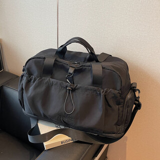 Weinarden large-capacity short-distance travel bag new crossbody bag dry and wet separation sports fitness bag travel luggage bag storage bag black (expandable travel bag)