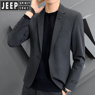 Jeep spirit jeep casual small blazer men's suit suit korean slim fit handsome trendy formal top single piece dark gray top xl (126-135jin jin is equal to 0.5kg)