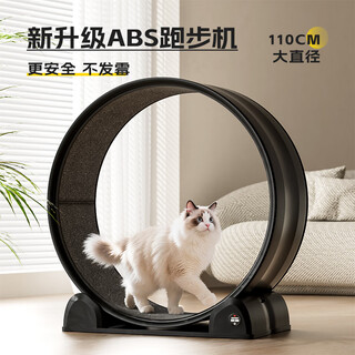 华元宠具（hoopet）猫咪跑步机滚轮运动健身静音猫爬架家用小户型不占地大猫室内跑轮 新款ABS跑步机（数显）黑色