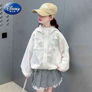 Disney girls' sun protection clothes summer 2025 new children's style lightweight skin clothes big children's girls' jackets white 120