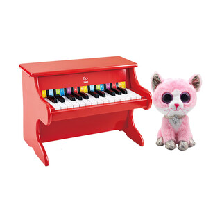 Hape25键钢琴红色小娜钻石粉猫套装女孩玩具男孩生日礼物