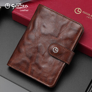 Goldlion men's wallet vertical wallet wallet multiple card slots gift box ticket holder birthday gift for dad