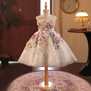 Liyunhouse girls dress 2025 high-end french forest style birthday flower girl little host piano performance dress princess skirt picture color 130