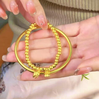 Xuanxian real gold-wrapped silver bracelet, ancient method inheritance bracelet for women, solid real jewelry gift, plain ring does not fade, ancient method bracelet + bracelet gold-wrapped silver