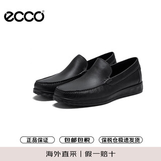 Ecco loafers men's moccasin casual leather shoes lightweight mok 540514 01001 black 41