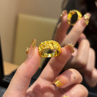 Sea rover gold magpie climb ring for women 999 pure gold national style happy eyebrow closed ring ring birthday gift for girlfriend gold magpie climb ring default no. 12 gold weight approximately 3.06g