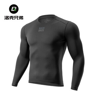Rockbros cycling jersey fleece inner warm long sleeve top sports basement underwear lightweight breathable men's lightweight and comfortable fleece warm - black inner xs/s