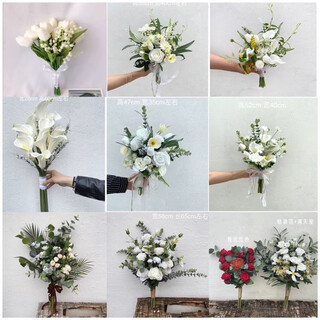 Yong huan certificate holding flowers photo studio travel photography korean simulation bride holding flowers wedding dress photo props hands medium calla lily 10 sticks