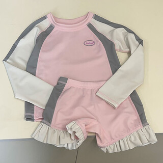 Zailu girls' swimsuit children's summer clothes 2025 new style quick-drying sunscreen split swimsuit baby feeling upgraded pink 100cm