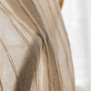 Aiboduo american rural southeast asian natural linen screen window screen retro cotton and linen nordic famous stripes simple bamboo feather linen yarn bamboo feather-linen yarn width 3.5*height 2.7 hooks one piece
