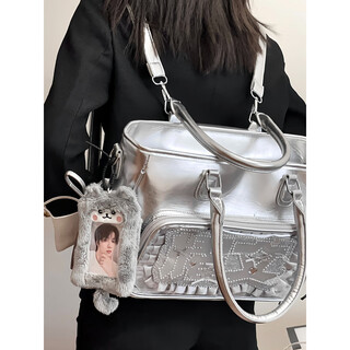 Goyn zhou pangpang's homemade concert hidden light brand stand bag to hide support items artifact new large-capacity shoulder pain bag silver (upgraded version has a hard bottom plate)